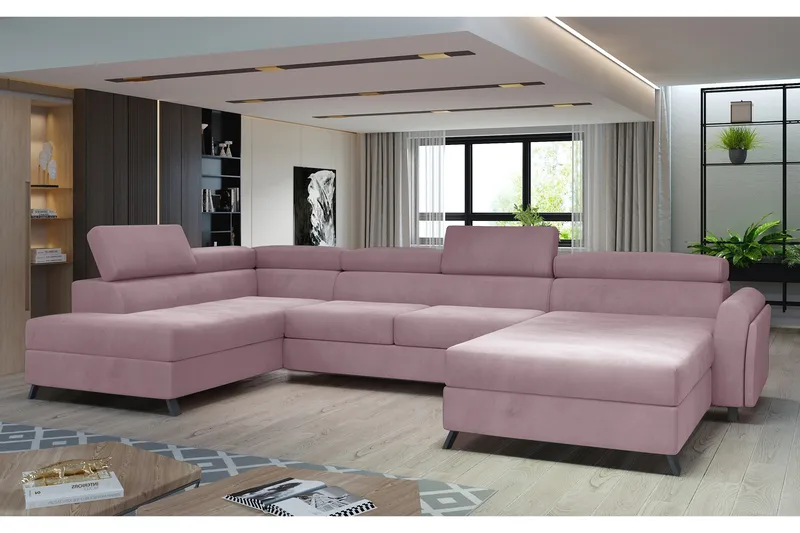 Josette U-soffa med Divan Höger, Rosa