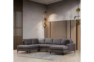 Svanabyn Soffa m. Divan och Schäslong 4-sits - Antracit - Möbler - Vardagsrum - Soffor - U-soffor