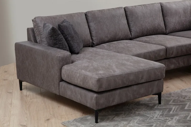 Svanabyn Soffa m. Divan och Schäslong 4-sits - Antracit - Möbler - Vardagsrum - Soffor - U-soffor