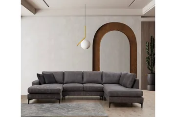 Svanabyn Soffa m. Divan och Schäslong 4-sits - Antracit - Möbler - Vardagsrum - Soffor - U-soffor