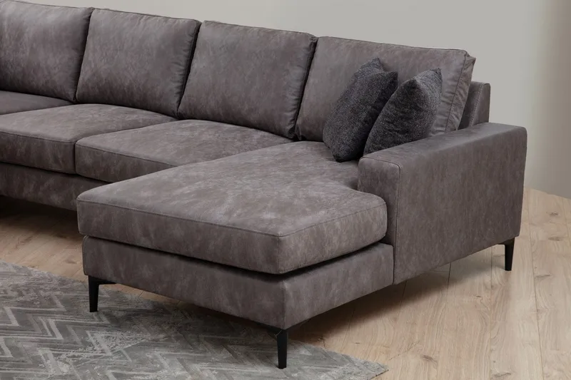 Svanabyn Soffa m. Divan och Schäslong 4-sits - Antracit - Möbler - Vardagsrum - Soffor - U-soffor