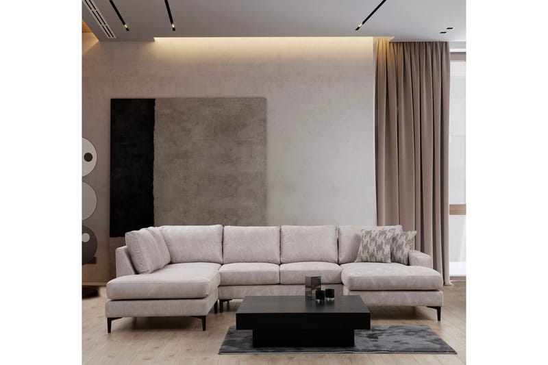 Svanabyn Soffa m. Divan och Schäslong 4-sits - Beige - Möbler - Vardagsrum - Soffor - U-soffor