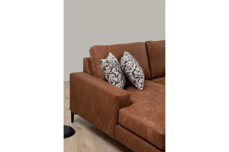 Svanabyn Soffa m. Divan och Schäslong 4-sits - Brun - Möbler - Vardagsrum - Soffor - U-soffor