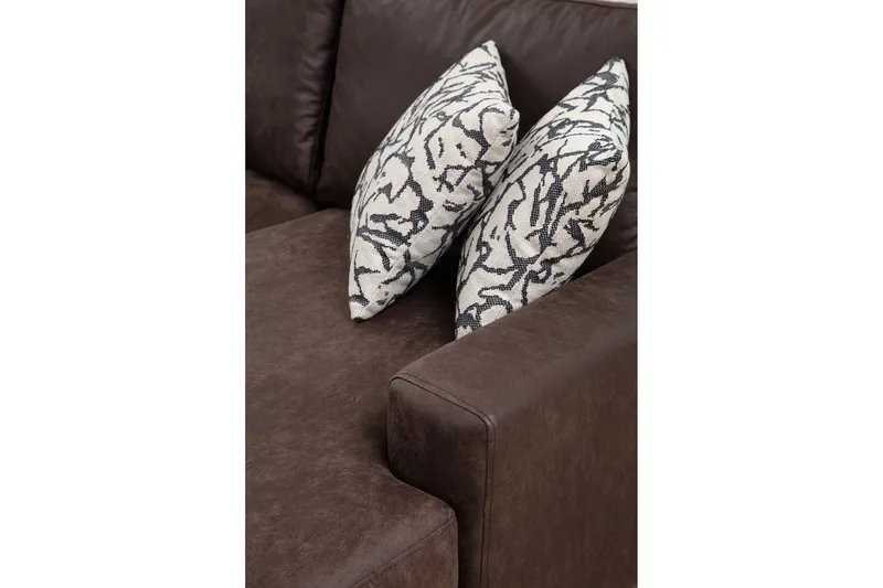 Svanabyn Soffa m. Divan och Schäslong 4-sits - Mörkbrun - Möbler - Vardagsrum - Soffor - U-soffor