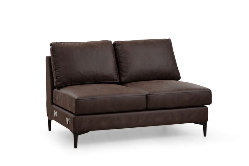 KAMMELLE Soffa m. Divan och Schäslong 4-sits Mörkbrun - Möbler - Vardagsrum - Soffor - U-soffor