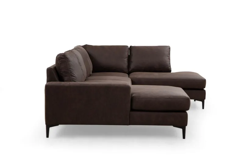 Svanabyn Soffa m. Divan och Schäslong 4-sits - Mörkbrun - Möbler - Vardagsrum - Soffor - U-soffor