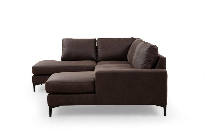 Svanabyn Soffa m. Divan och Schäslong 4-sits - Mörkbrun - Möbler - Vardagsrum - Soffor - U-soffor
