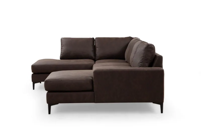 Svanabyn Soffa m. Divan och Schäslong 4-sits - Mörkbrun - Möbler - Vardagsrum - Soffor - U-soffor