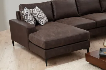 Svanabyn Soffa m. Divan och Schäslong 4-sits - Mörkbrun - Möbler - Vardagsrum - Soffor - U-soffor
