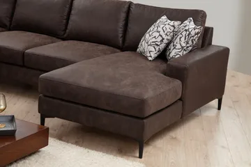 Svanabyn Soffa m. Divan och Schäslong 4-sits - Mörkbrun - Möbler - Vardagsrum - Soffor - U-soffor