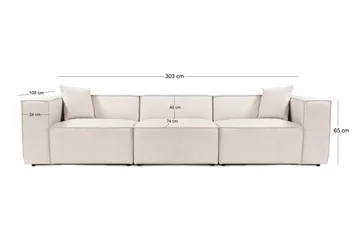 Kaolins Soffa 3-sits - Ljusbrun - Möbler - Vardagsrum - Soffor - Modulsoffor - Komplett modulsoffa