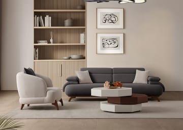 Kelnor 3-sits Soffa 246x81x97 cm - Antracit - Möbler - Vardagsrum - Soffor - 3-sits soffor