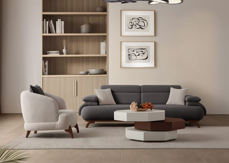 Kelnor 3-sits Soffa 246x81x97 cm - Antracit - Möbler - Vardagsrum - Soffor - 3-sits soffor