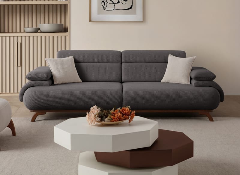 Kelnor 3-sits Soffa 246x81x97 cm - Antracit - Möbler - Vardagsrum - Soffor - 3-sits soffor