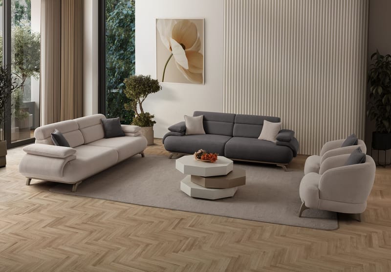 Kelnor 3-sits Soffa 246x81x97 cm - Antracit - Möbler - Vardagsrum - Soffor - 3-sits soffor