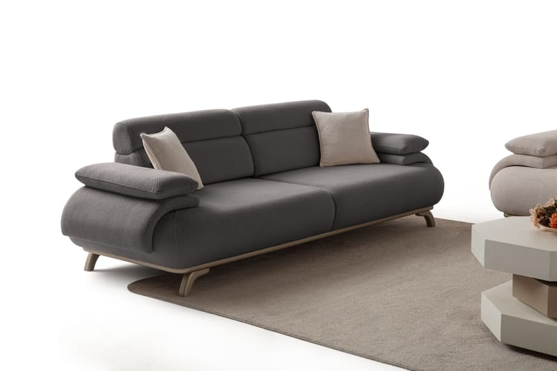 Kelnor 3-sits Soffa 246x81x97 cm - Antracit - Möbler - Vardagsrum - Soffor - 3-sits soffor