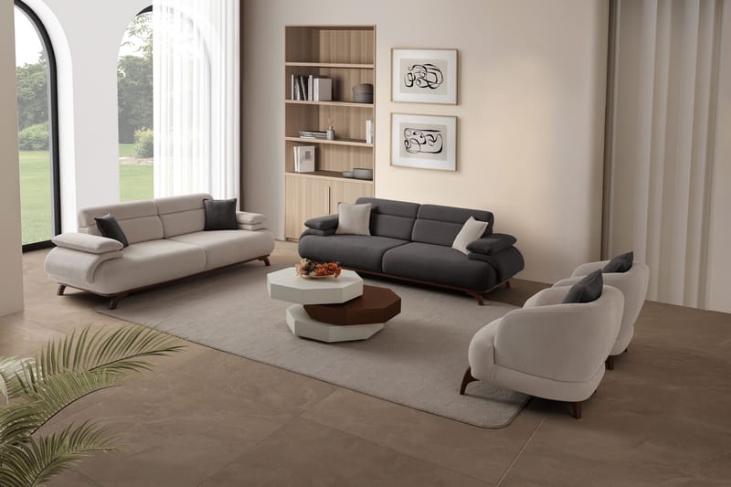 Kelnor 3-sits Soffa 246x81x97 cm - Antracit - Möbler - Vardagsrum - Soffor - 3-sits soffor