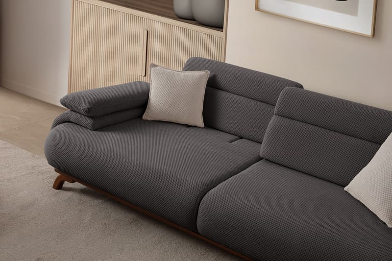 Kelnor 3-sits Soffa 246x81x97 cm - Antracit - Möbler - Vardagsrum - Soffor - 3-sits soffor