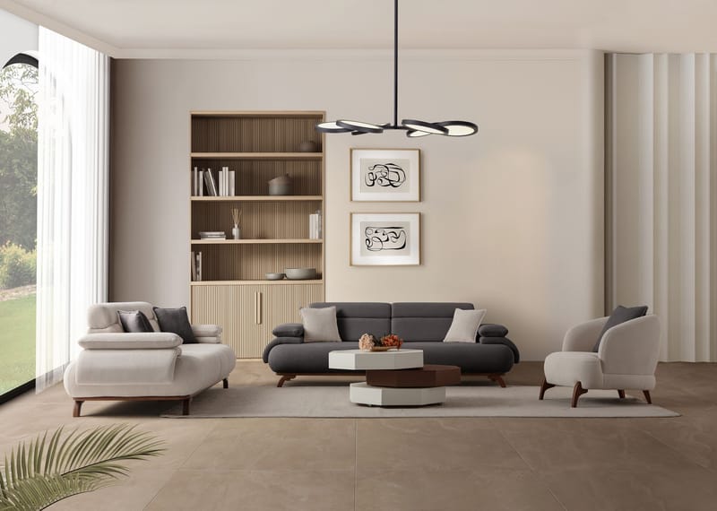 Kelnor 3-sits Soffa 246x81x97 cm - Antracit - Möbler - Vardagsrum - Soffor - 3-sits soffor