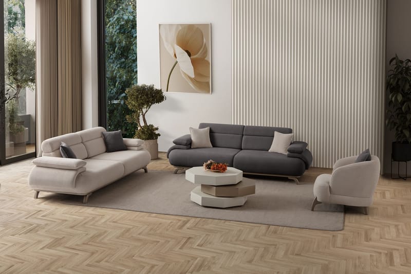 Kelnor 3-sits Soffa 246x81x97 cm - Antracit - Möbler - Vardagsrum - Soffor - 3-sits soffor