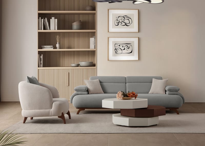 Kelnor 3-sits Soffa 246x81x97 cm - Grå - Möbler - Vardagsrum - Soffor - 3-sits soffor