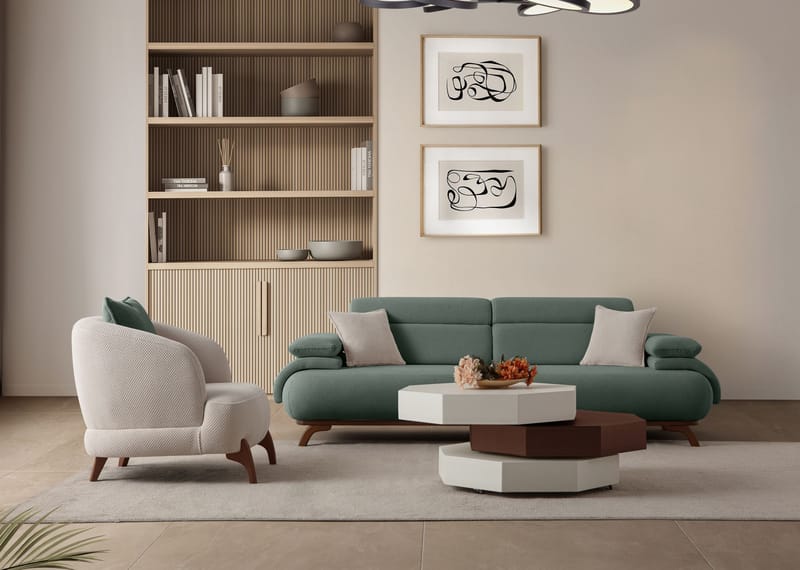 Kelnor 3-sits Soffa 246x81x97 cm - Grön - Möbler - Vardagsrum - Soffor - 3-sits soffor