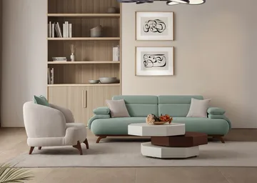 Kelnor 3-sits Soffa 246x81x97 cm - Havsgrön - Möbler - Vardagsrum - Soffor - 3-sits soffor