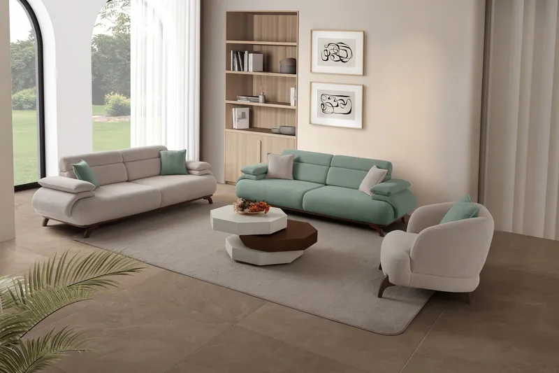Kelnor 3-sits Soffa 246x81x97 cm - Havsgrön - Möbler - Vardagsrum - Soffor - 3-sits soffor