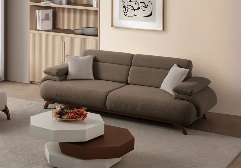 Kelnor 3-sits Soffa 246x81x97 cm - Jord - Möbler - Vardagsrum - Soffor - 3-sits soffor