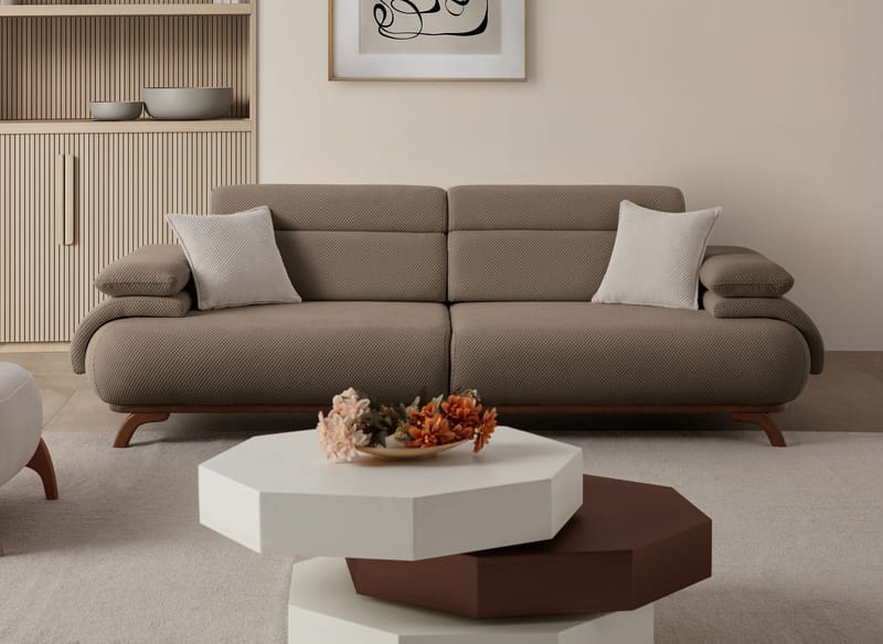 Kelnor 3-sits Soffa 246x81x97 cm - Jord - Möbler - Vardagsrum - Soffor - 3-sits soffor