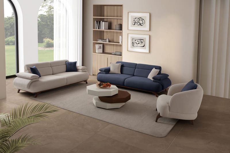 Kelnor 3-sits Soffa 246x81x97 cm - Marinblå - Möbler - Vardagsrum - Soffor - 3-sits soffor