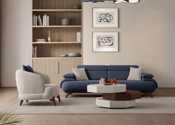 Kelnor 3-sits Soffa 246x81x97 cm - Marinblå - Möbler - Vardagsrum - Soffor - 3-sits soffor