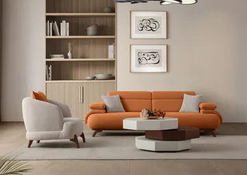 Kelnor 3-sits Soffa 246x81x97 cm - Tegelröd - Möbler - Vardagsrum - Soffor - 3-sits soffor