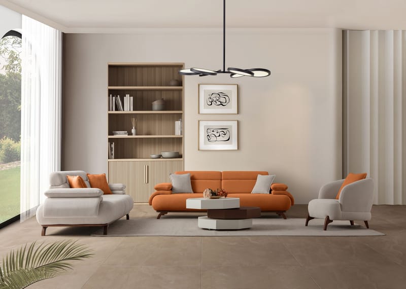 Kelnor 3-sits Soffa 246x81x97 cm - Tegelröd - Möbler - Vardagsrum - Soffor - 3-sits soffor