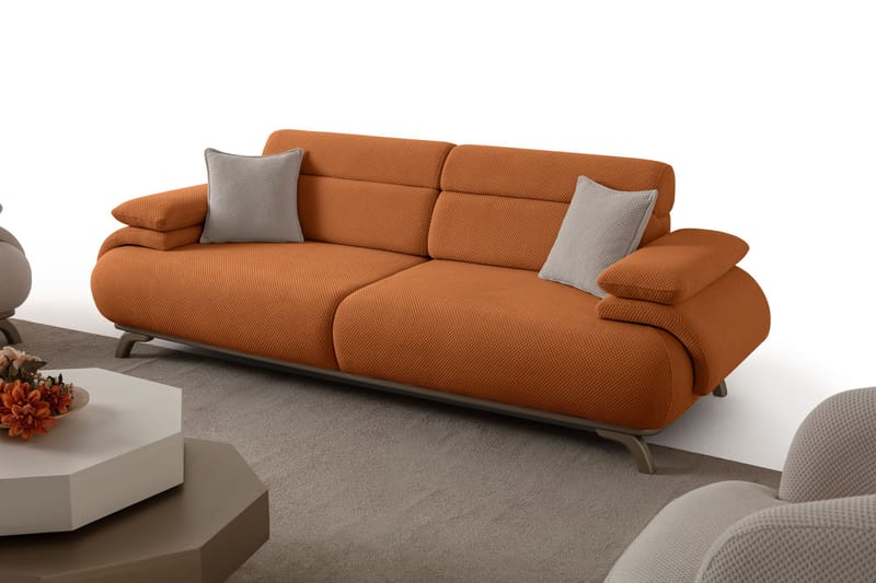 Kelnor 3-sits Soffa 246x81x97 cm - Tegelröd - Möbler - Vardagsrum - Soffor - 3-sits soffor