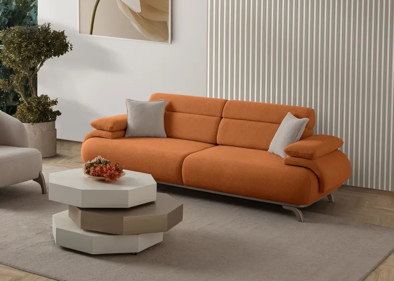 Kelnor 3-sits Soffa 246x81x97 cm - Tegelröd - Möbler - Vardagsrum - Soffor - 3-sits soffor