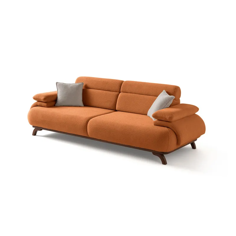 Kelnor 3-sits Soffa 246x81x97 cm, Tegelröd