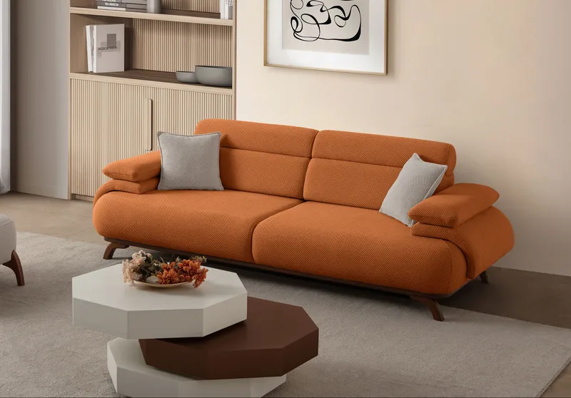 Kelnor 3-sits Soffa 246x81x97 cm - Tegelröd - Möbler - Vardagsrum - Soffor - 3-sits soffor
