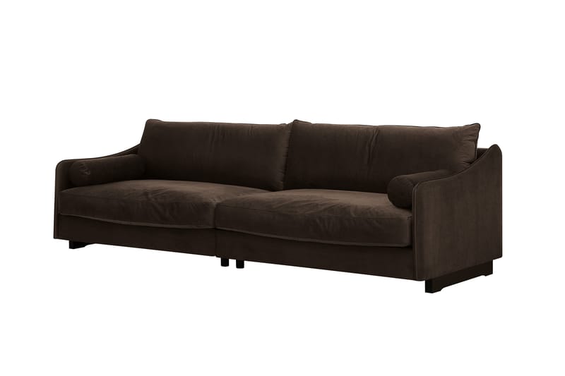 Kimberley Djup 4-sits Soffa i Sammet - Mörkbrun - Möbler - Vardagsrum - Soffor - Sammetssoffor