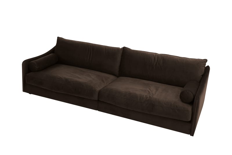 Kimberley Djup 4-sits Soffa i Sammet - Mörkbrun - Möbler - Vardagsrum - Soffor - Sammetssoffor