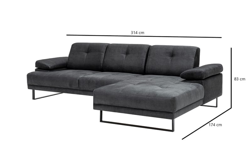 Kitimat Divansoffa 3-sits - Antracit - Möbler - Vardagsrum - Soffor - Divansoffa & schäslong