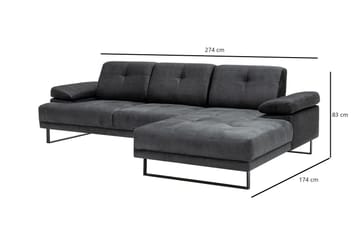 Kitimat Divansoffa 3-sits - Antracit - Möbler - Vardagsrum - Soffor - Divansoffa & schäslong