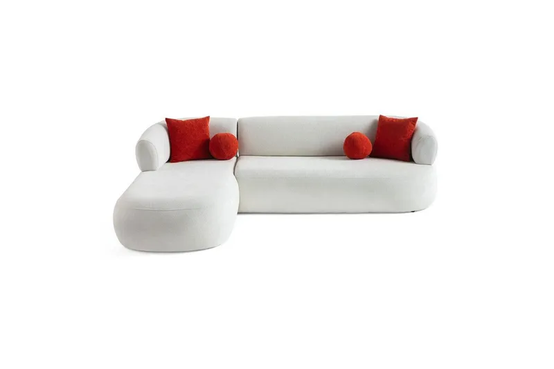 Kollumber Soffa med Divan 3-sits, Vit