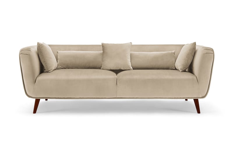 KRISTAN 3-sits Soffa Beige - 3-sits soffor - Sammetssoffor