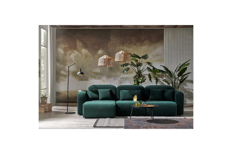 Kyrel Soffa med Divan 4-sits - Grön - Möbler - Vardagsrum - Soffor - Divansoffa & schäslong