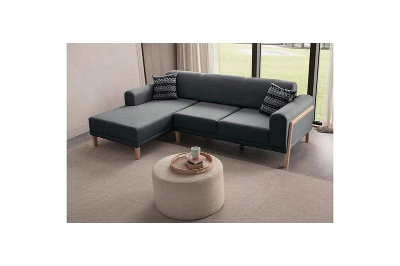 Latrona Soffa med Divan 3-sits - Antracit - Möbler - Vardagsrum - Soffor - Divansoffa & schäslong