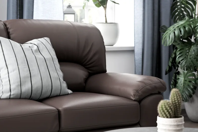 Lindby 2-sits Soffa Konstläder - Brun - Möbler - Vardagsrum - Soffor - Skinnsoffor