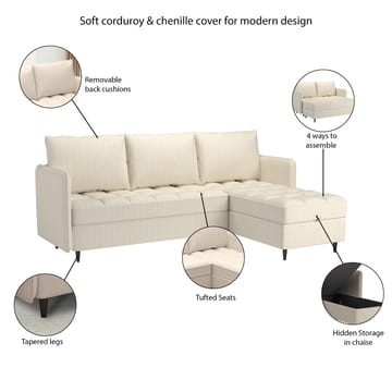 Lindhus Hörnsoffa 3-sits - Brun - Möbler - Vardagsrum - Soffor - Divansoffa & schäslong