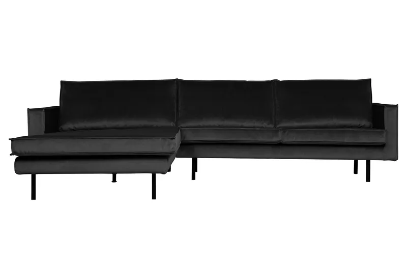 Lissbon 3-sits Vänstervänd L-formad Divansoffa 300 cm i Sammet, Grå