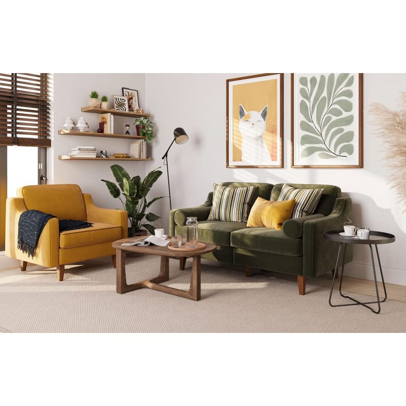 Lorvas 2-sits Soffa - Brun/Olivgrön - Möbler - Vardagsrum - Soffor - 2-sits soffor